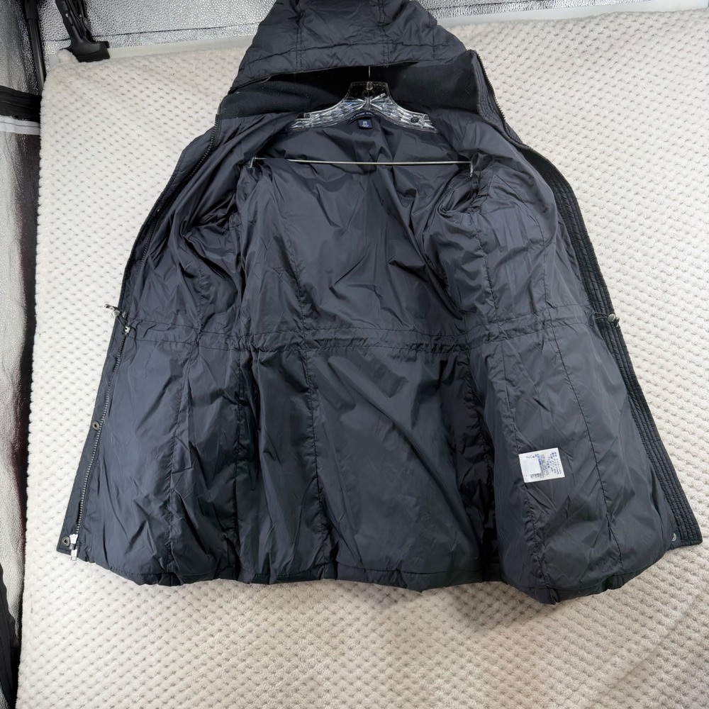 Lands' End Puffer Jacket Women XS Black Hooded Down Fill Quilted Parka Coat - Picture 9 of 11